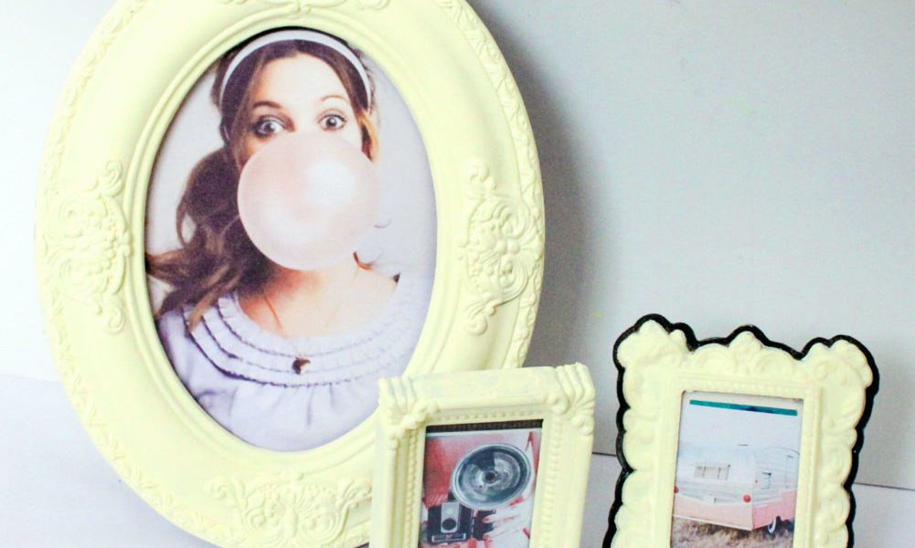 Upcycled Victorian picture frame painted in light beige