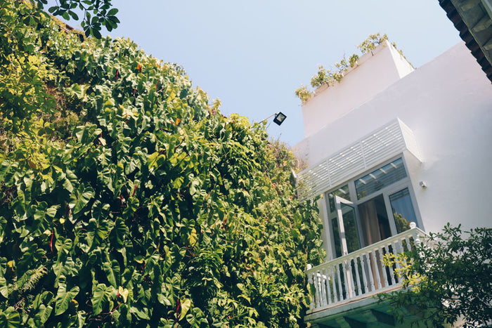 White balconies at Tcherassi Hotel + Spa, Cartagena
